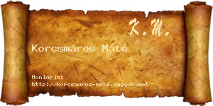 Korcsmáros Máté névjegykártya